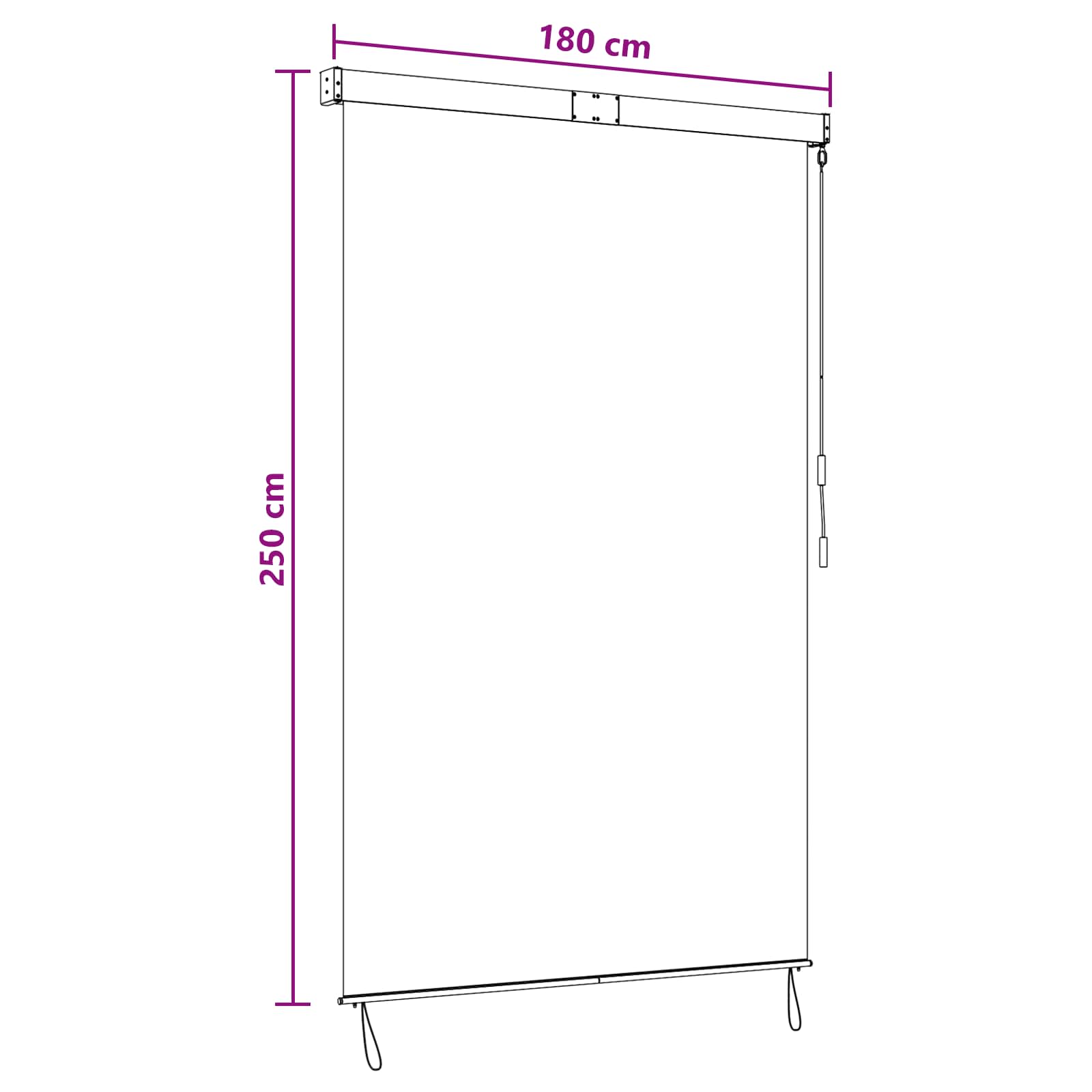 vidaXL Ρόλερ Γκρι και Λευκό 180 x 250 cm Ύφασμα και Αλουμίνιο - Image 10
