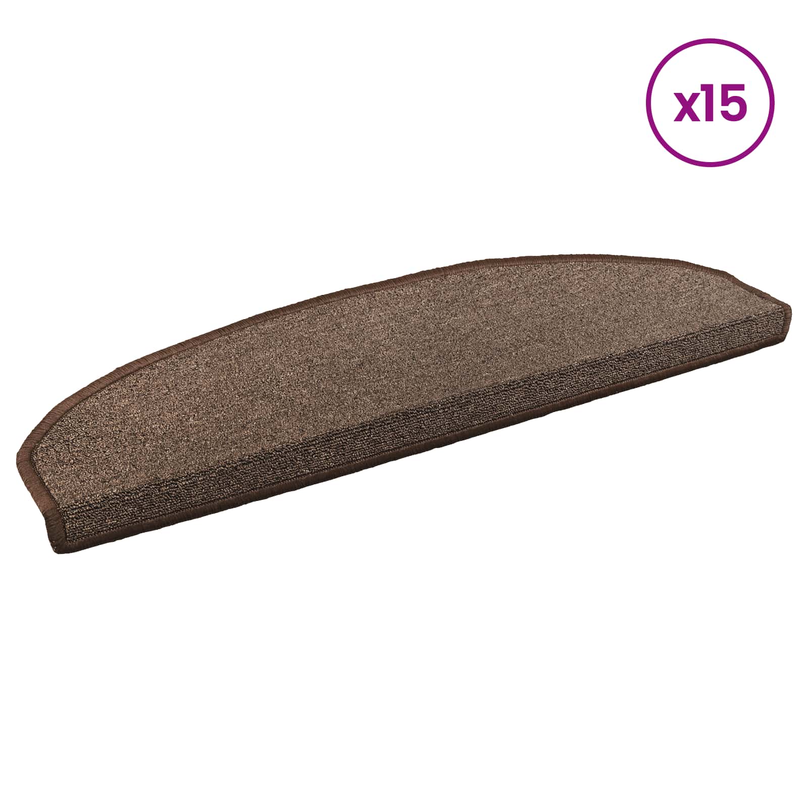 vidaXL Αυτοκόλλητα Ματ Σκαλοπατιών 15 τεμ. 80 x 24,5 x 3,5 εκ. Καφετί - Image 3
