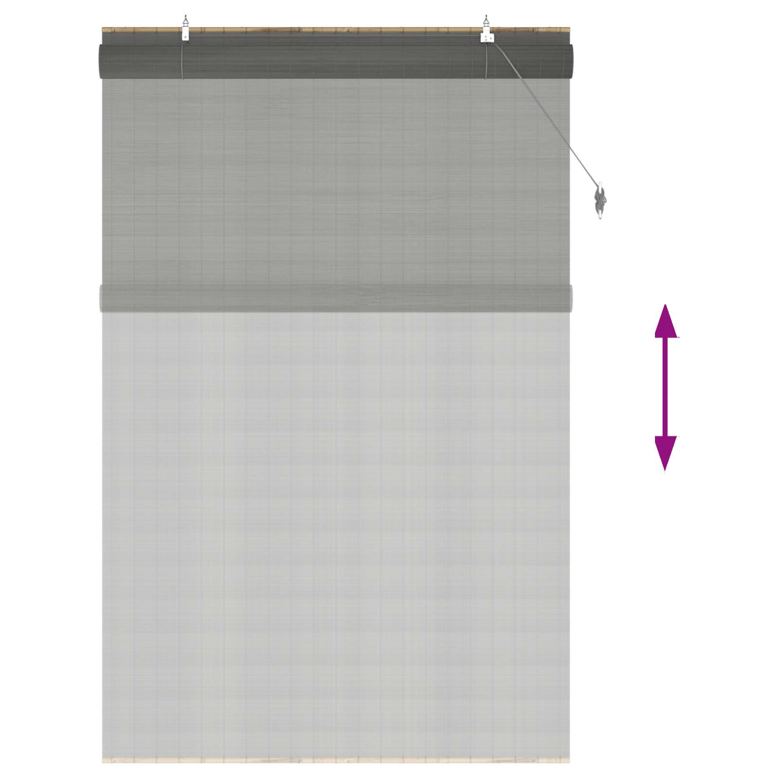 vidaXL Ρόλερ (στόρι) Γκρι 160 x 220 cm Μπαμπού - Image 6