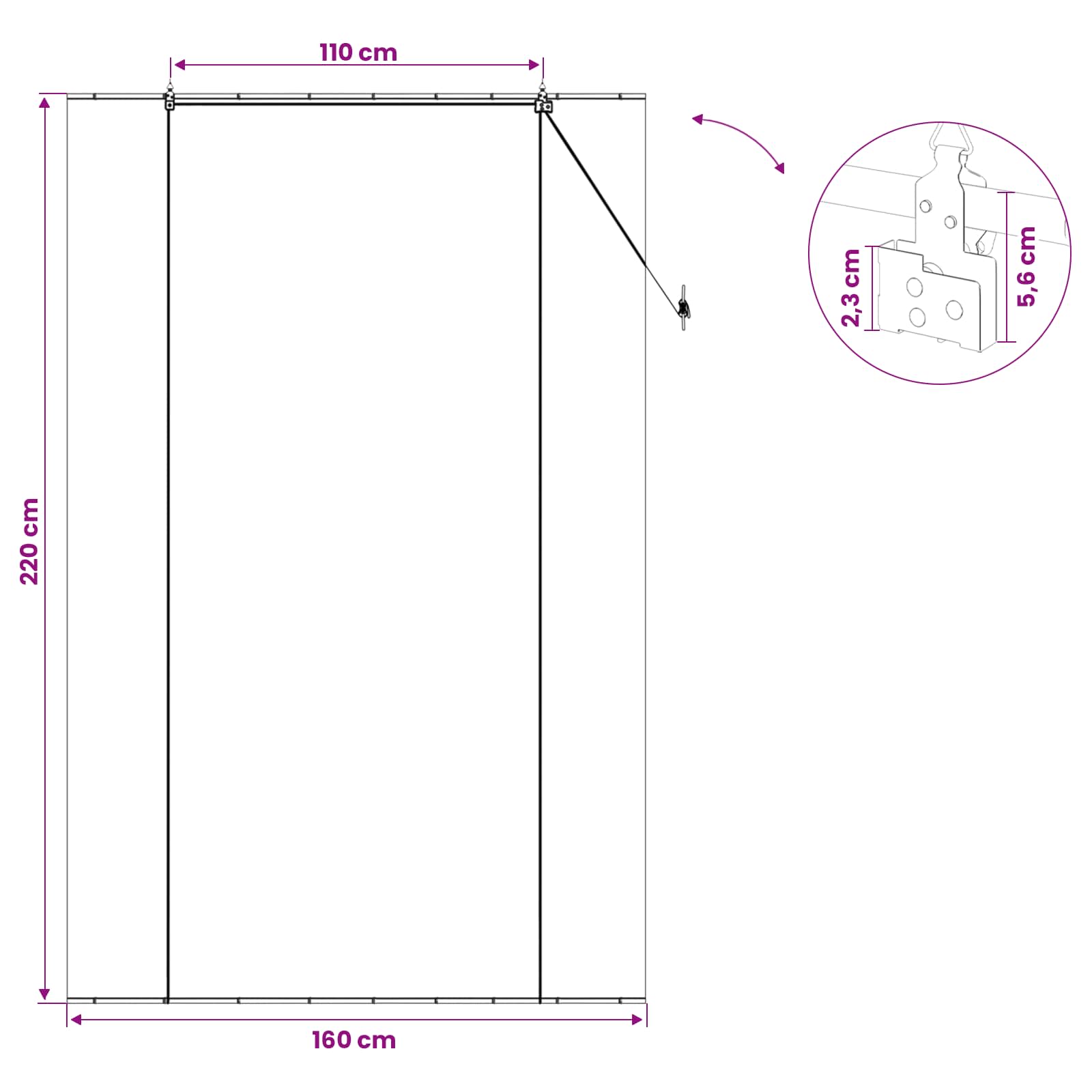 vidaXL Ρόλερ (στόρι) Γκρι 160 x 220 cm Μπαμπού - Image 8