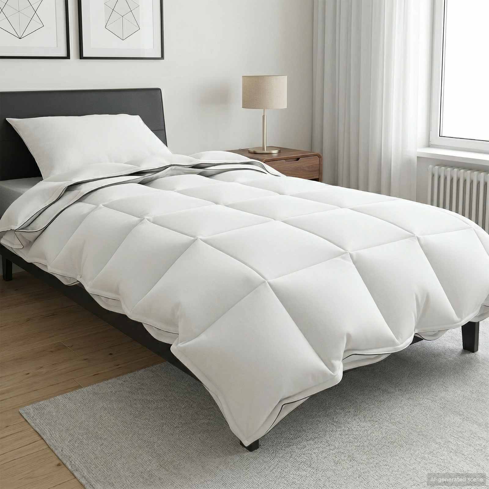 vidaXL Πάπλωμα 135 x 200 cm 100% Βαμβάκι Λευκό