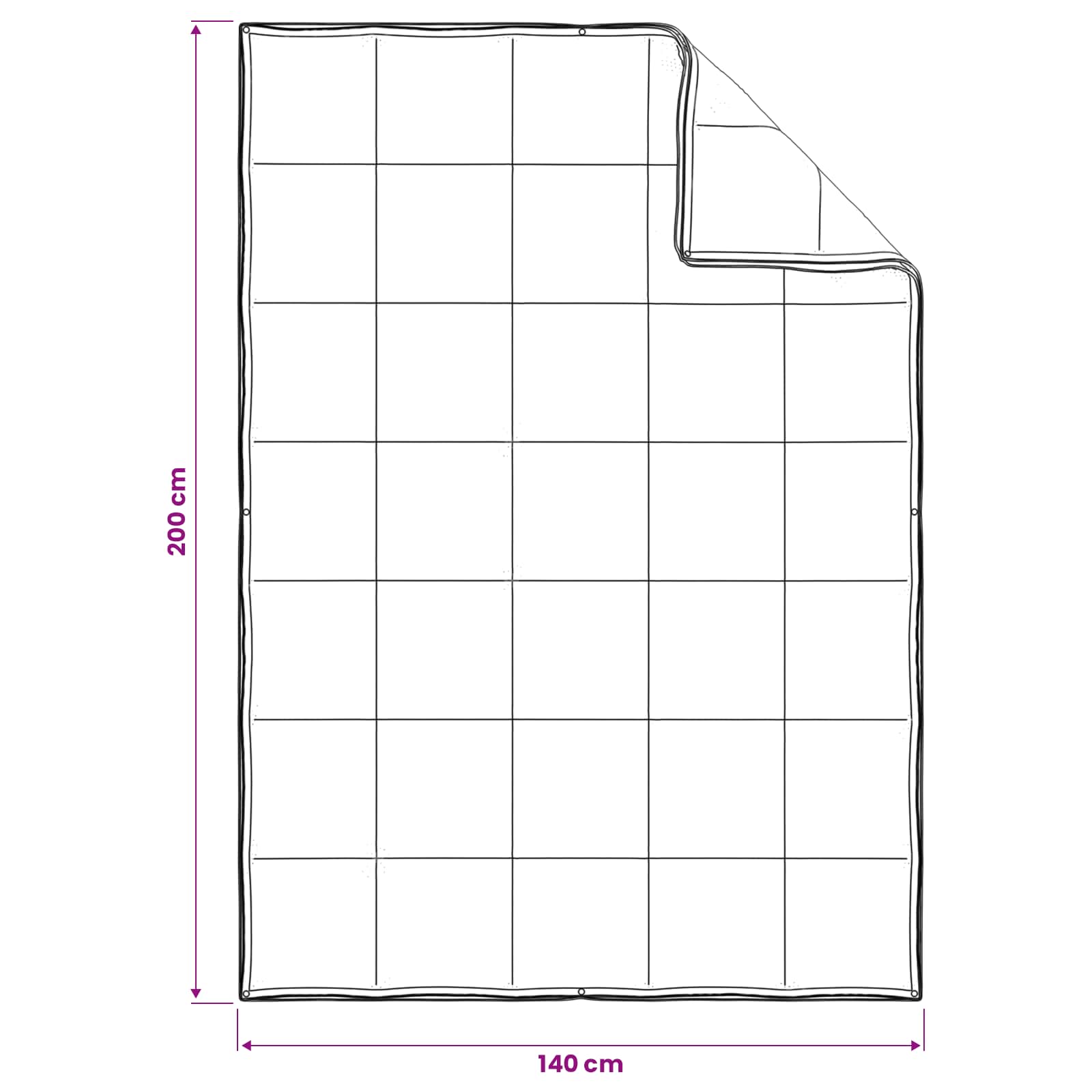 vidaXL Πάπλωμα 140 x 200 cm 100% Βαμβάκι Λευκό - Image 9