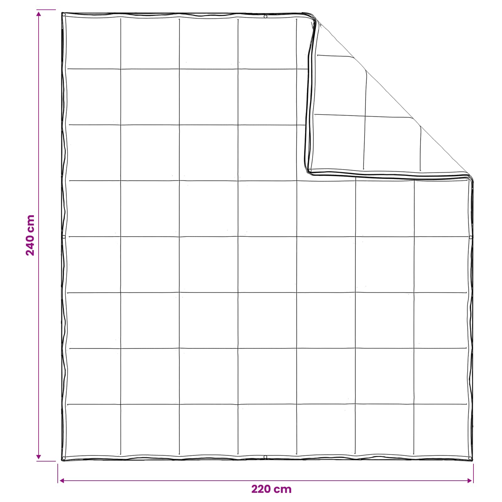 vidaXL Κουβέρτα ολόκληρου του χρόνου Λευκό 240 x 220 cm Ίνες μπαμπού - Image 9
