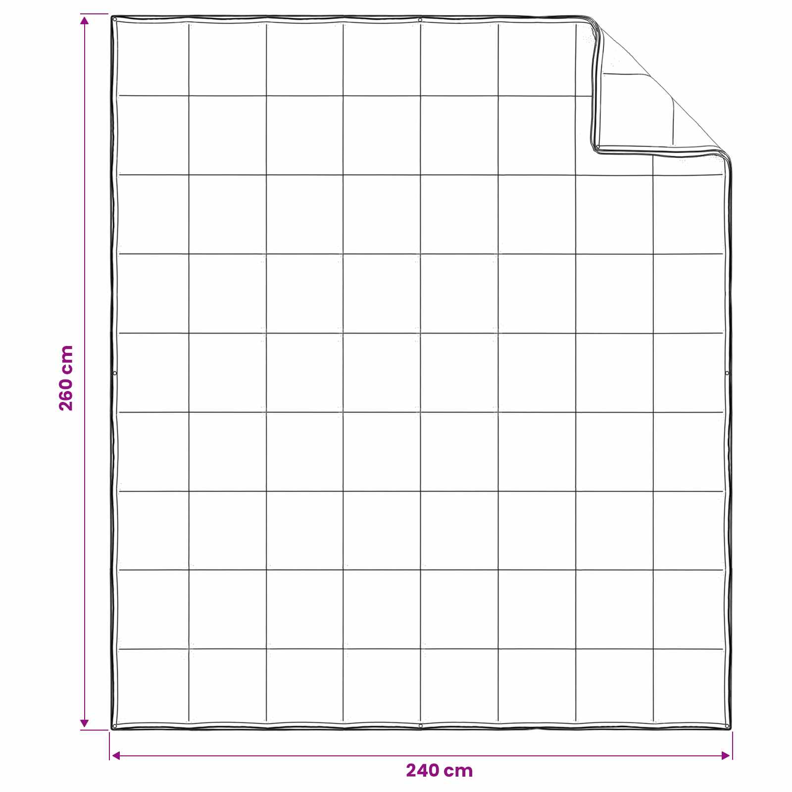 vidaXL Κουβέρτα ολόκληρου του χρόνου Λευκό 260 x 240 εκ. Ίνες μπαμπού - Image 9