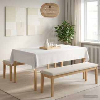 vidaXL Ύφασμα Τραπέζης 5 τμχ. Λευκό 110 x 180 εκ Πολυεστέρας