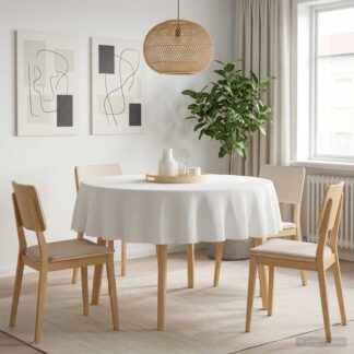 vidaXL Ύφασμα Τραπέζης 5 τμχ. Γύρος Λευκό Ø 160 cm Πολυεστέρας