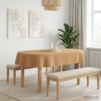 vidaXL Ύφασμα Τραπέζης 5 τμχ. Ωοειδής Μπεζ 130 x 180 εκ. Πολυεστέρας