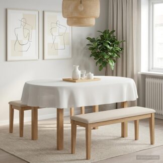 vidaXL Ύφασμα Τραπέζης 5 τμχ. Ωοειδής Λευκό 130 x 220 εκ