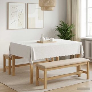 vidaXL Ύφασμα Τραπέζης 5 τμχ. Ορθογώνιος Λευκό 140 x 180 εκ.