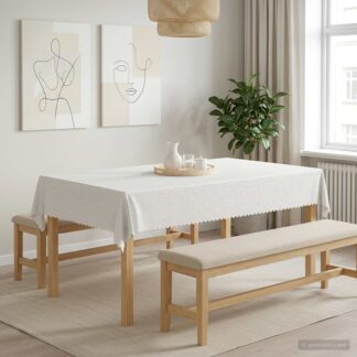 vidaXL Ύφασμα Τραπέζης 5 τμχ. Ορθογώνιος Λευκό 140 x 200 cm