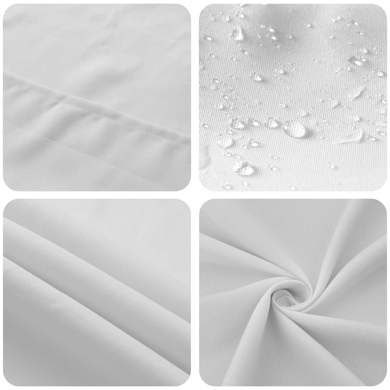 vidaXL Ύφασμα Τραπέζης 5 τμχ. Λευκό 140 x 220 cm Πολυεστέρας - Image 6