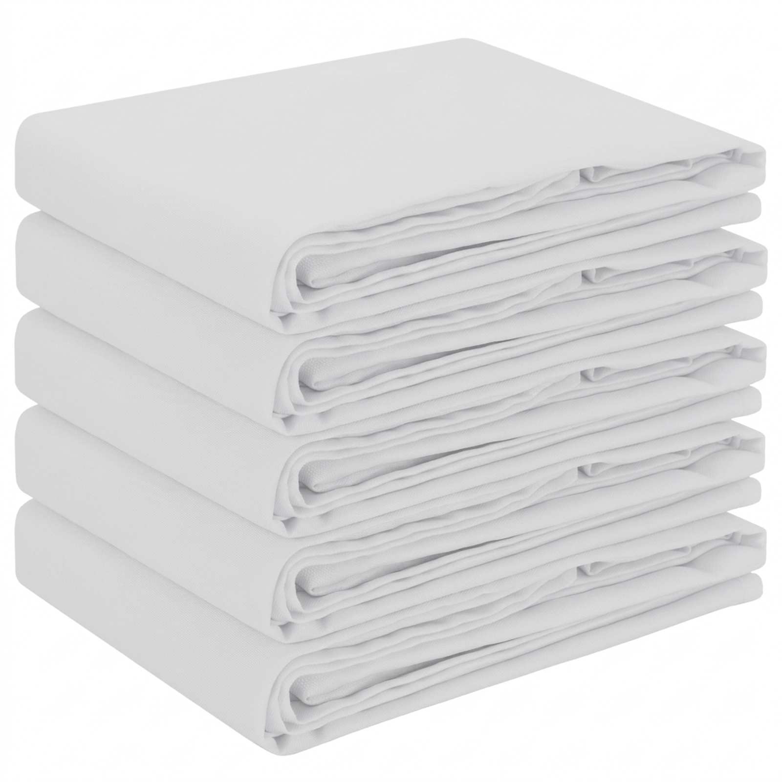 vidaXL Ύφασμα Τραπέζης 5 τμχ. Λευκό 140 x 220 cm Πολυεστέρας - Image 2