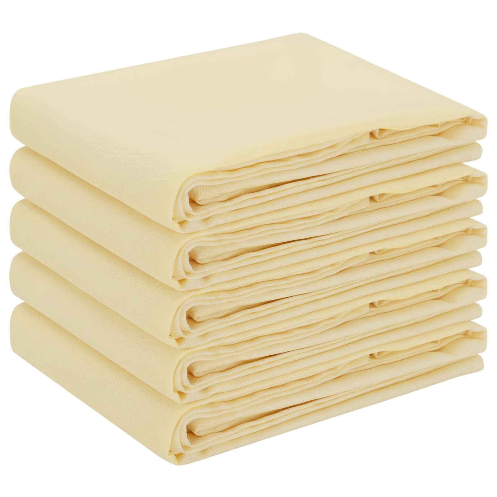 vidaXL Ύφασμα Τραπέζης 5 τμχ. Γύρος Λευκό κρεμ Ø 180 εκ. Πολυεστέρας - Image 2