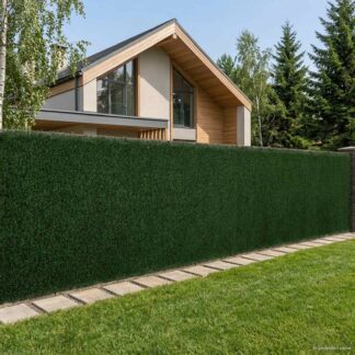 vidaXL Τεχνητός φράκτης Σκούρο Πράσινο 1 x 6 m PVC και Ατσάλι