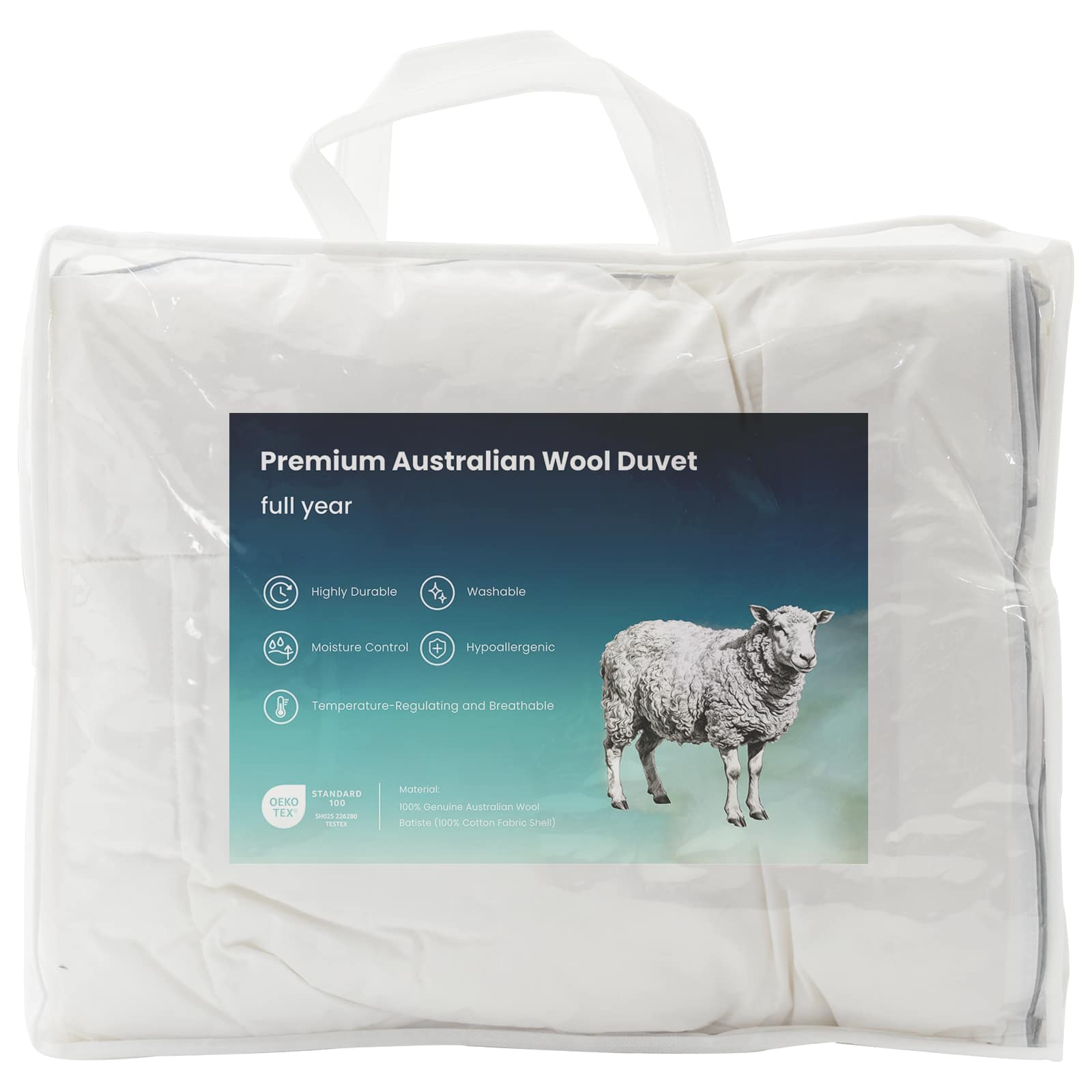 vidaXL Πάπλωμα TRIER 200x220 εκ 4 Εποχές 220 GSM Λευκό Υποαλλεργικό - Image 3