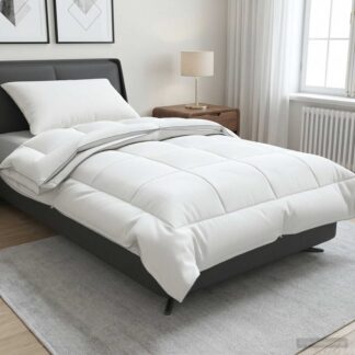 vidaXL Πάπλωμα TRIER 140x220εκ 4 Εποχές 140+220GSM Λευκό Σχέδιο 2 σε 1
