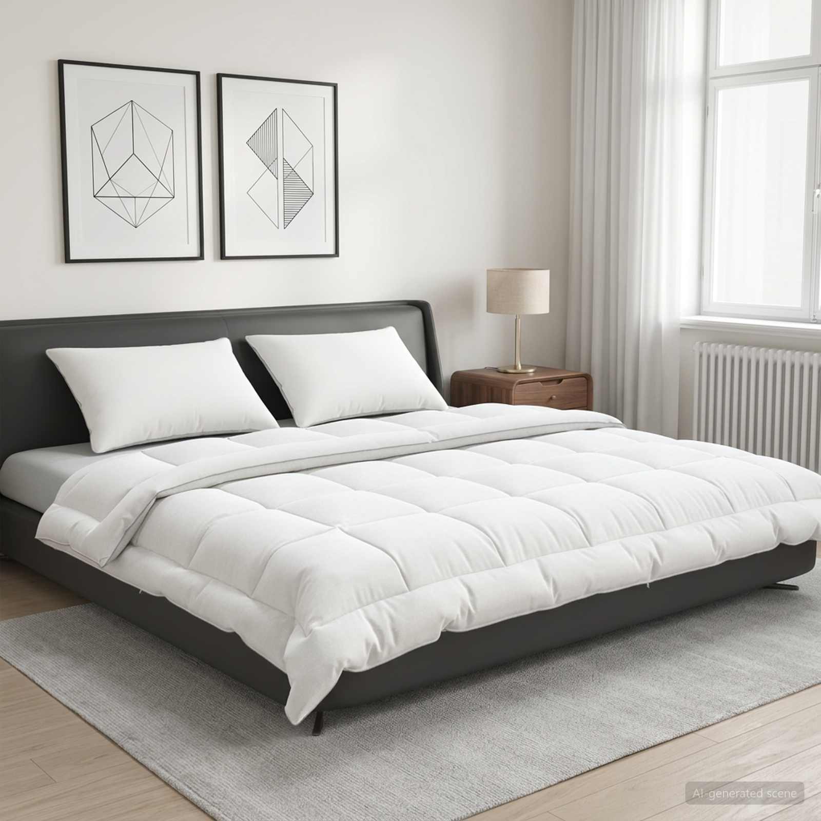 vidaXL Πάπλωμα 220x240 εκ Καλοκαίρι 200 GSM Αυστραλιανό Μαλλί Λευκό