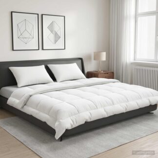 vidaXL Πάπλωμα 220x260 εκ 4 Εποχές 300 GSM Αυστραλιανό Μαλλί Λευκό