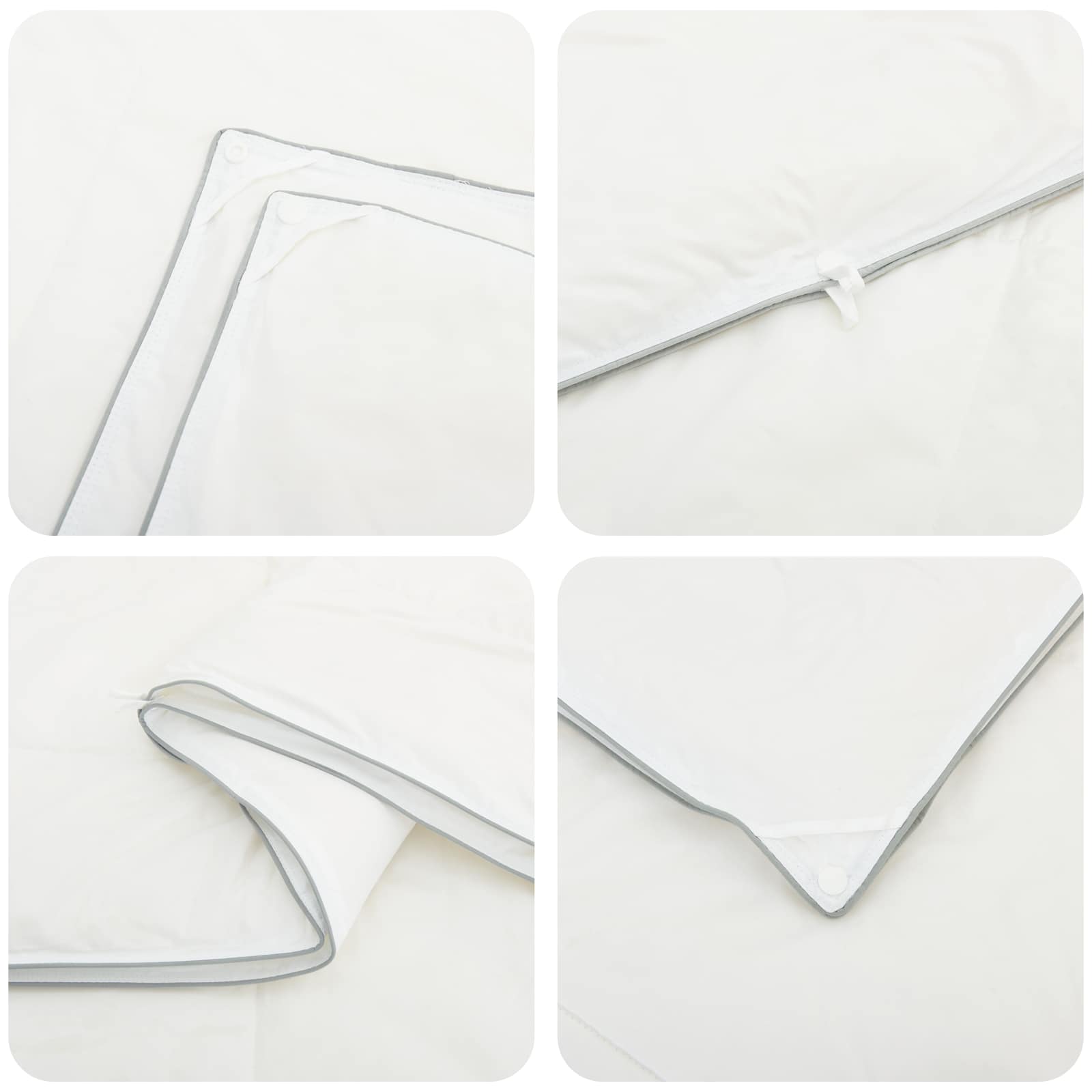 vidaXL Πάπλωμα 150x200 εκ 4 Εποχές 200+300 GSM Αυστραλιανό Μαλλί Λευκό - Image 7