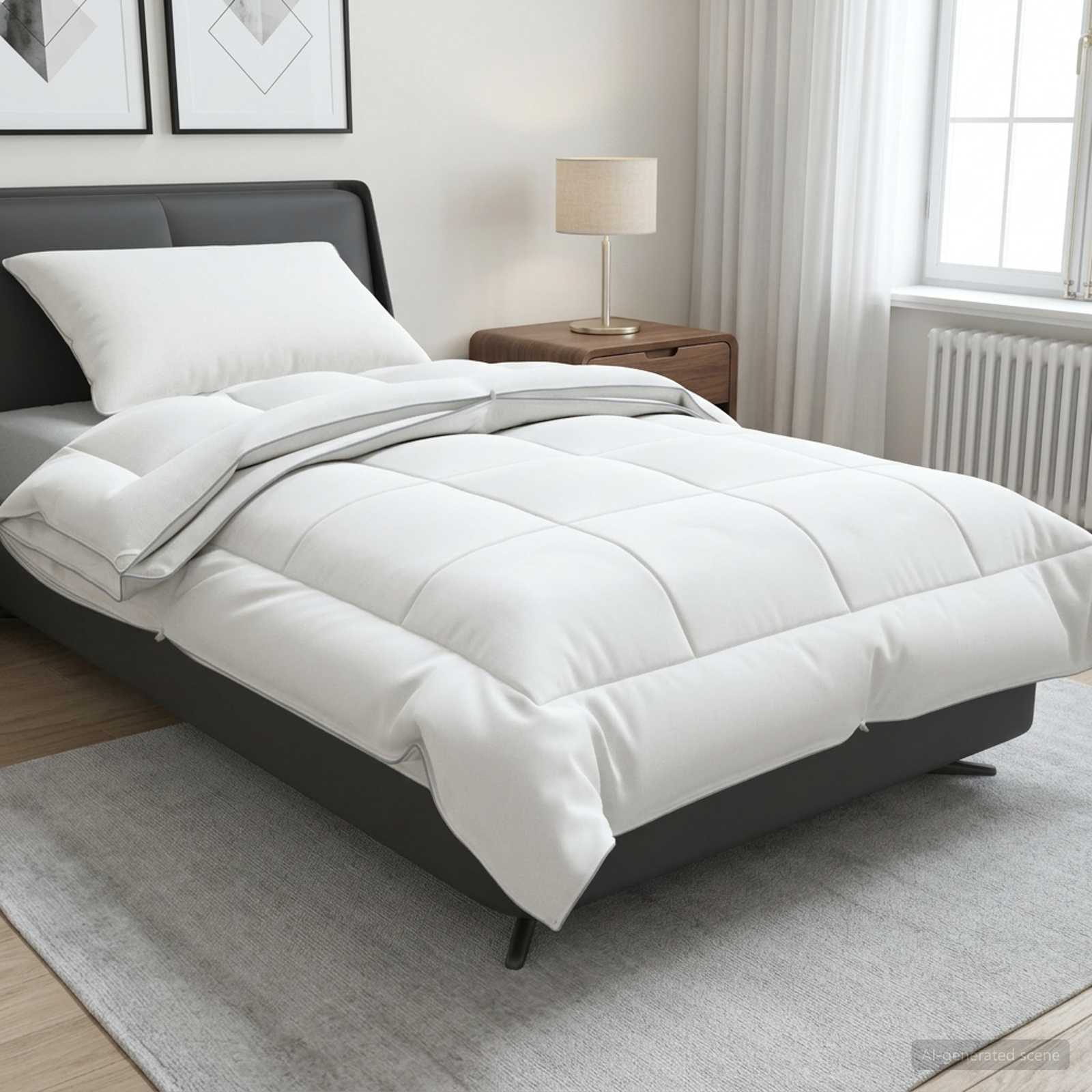 vidaXL Πάπλωμα 150x200 εκ 4 Εποχές 200+300 GSM Αυστραλιανό Μαλλί Λευκό