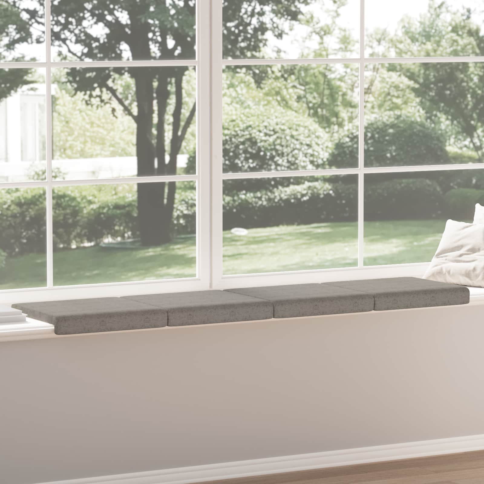vidaXL Μαξιλάρι πάγκου 4 τμχ. Συνθετικό σουέντ Ανοιχτό γκρι - Image 4