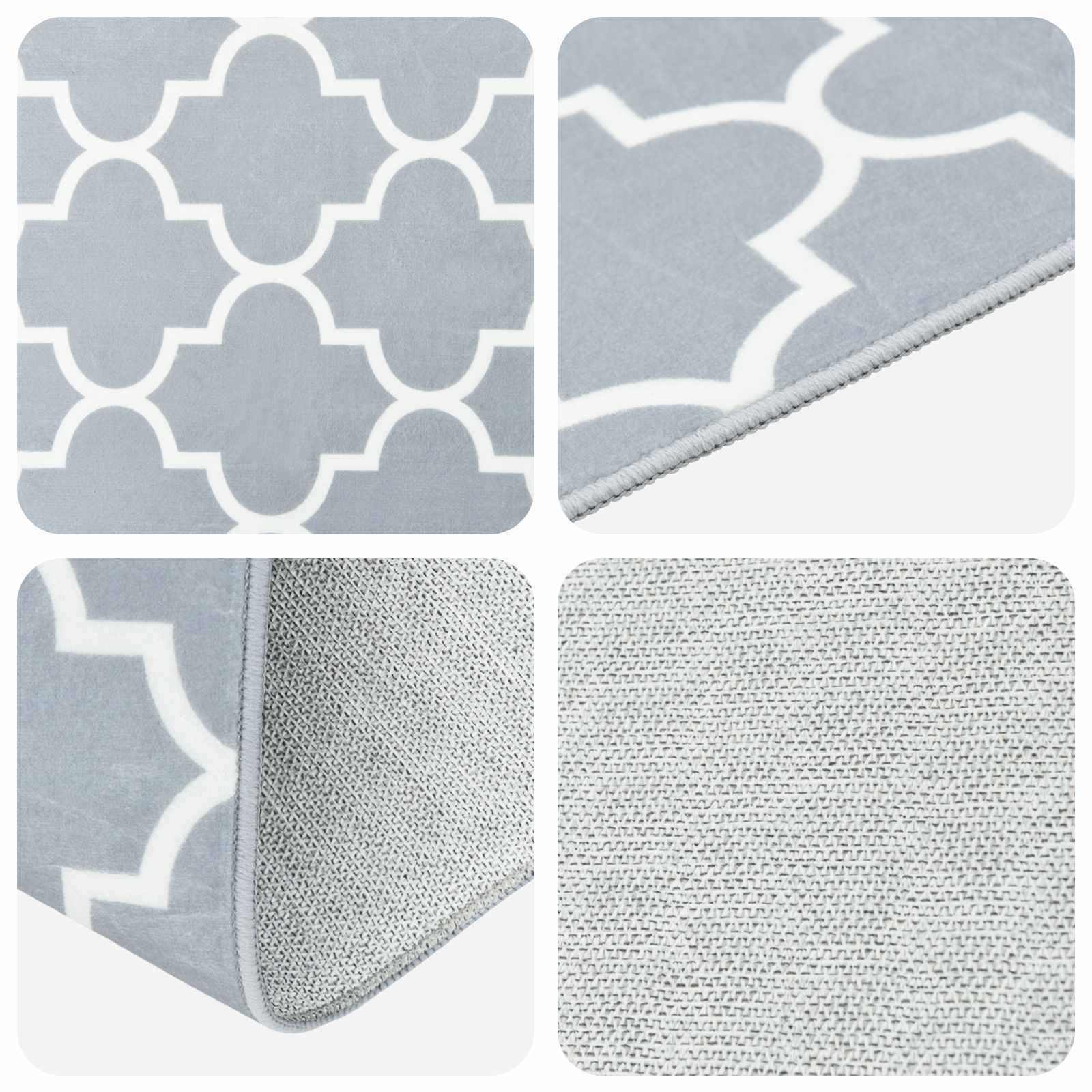 vidaXL Χαλί Runner ORIZ 1150 gsm Γκρι και Λευκό - Image 3