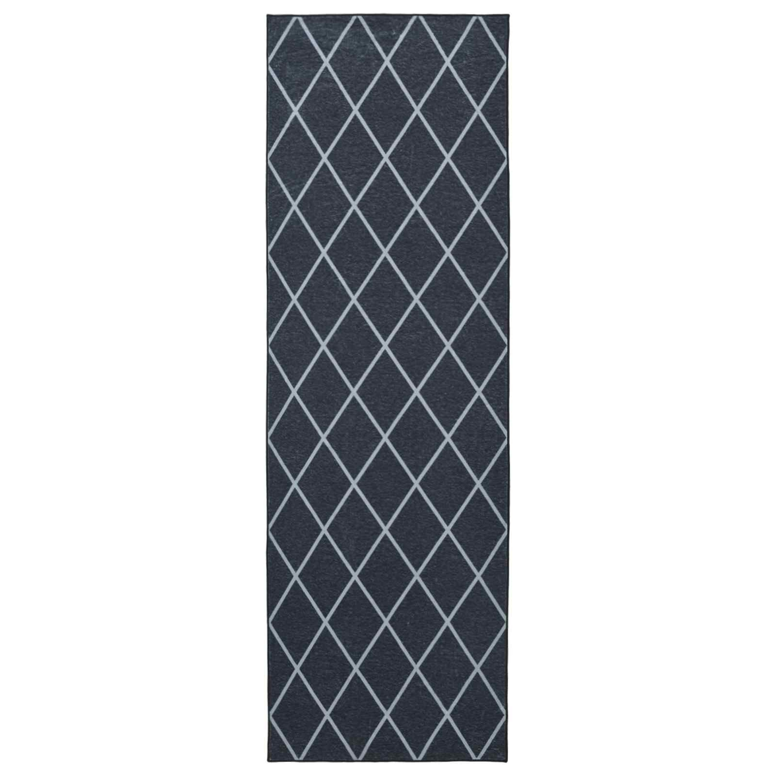 vidaXL Χαλί Runner ORIZ 1150 gsm Μαύρο δίχτυ σχέδιο - Image 2