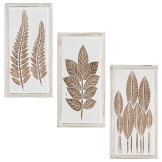 vidaXL Διακόσμηση Τέχνης 3 τμχ. 40 x 40 x 1,5 cm Καφέ και Λευκό