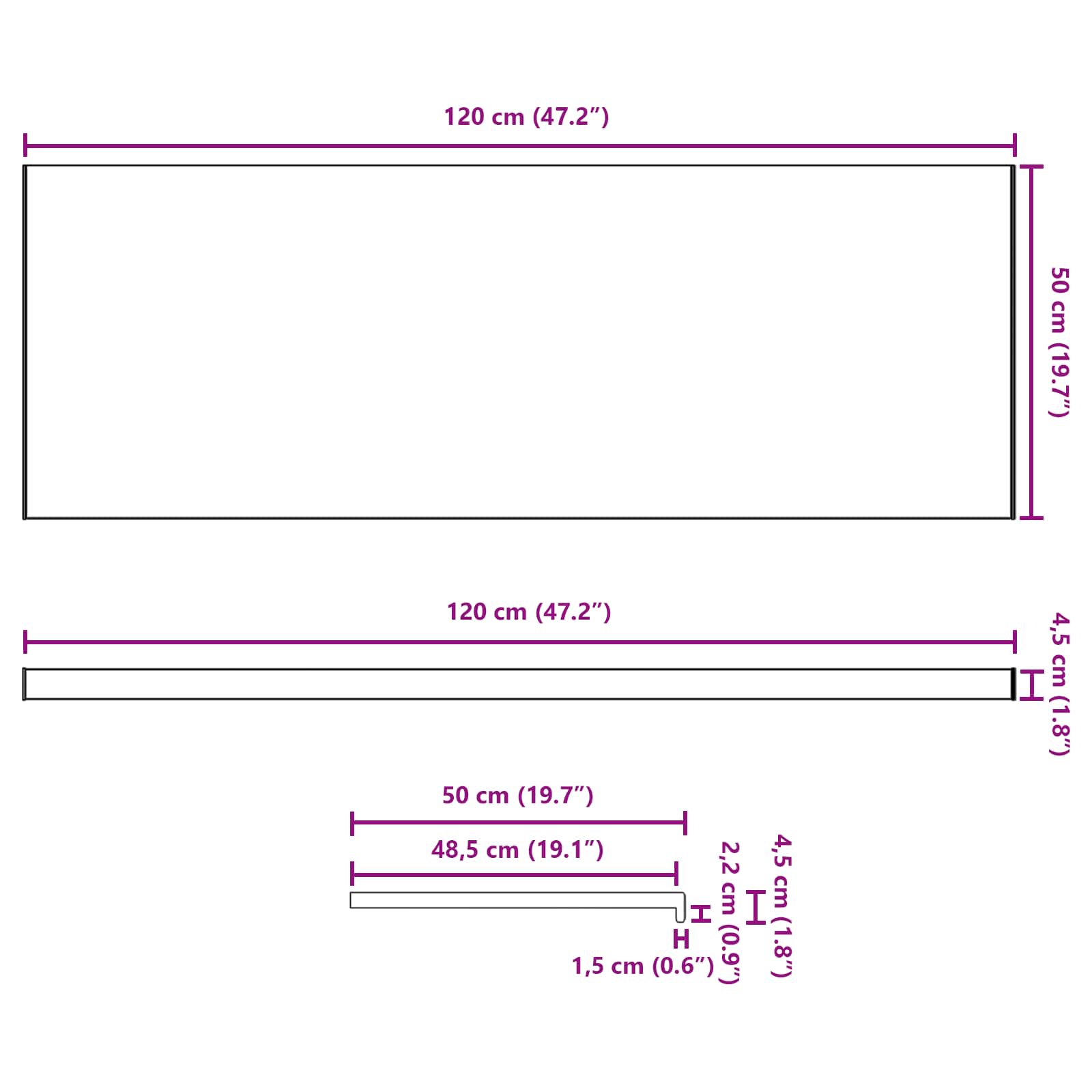 vidaXL Σαβανωτό Παραθύρου Λευκό 120 x 50 x 4,5 εκ PVC - Image 13