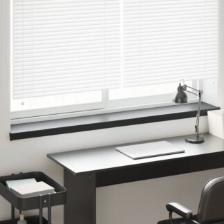 vidaXL Σαβανωτό Παραθύρου Μαύρο με ξύλινη υφή 120 x 25 x 4,5 εκ. PVC