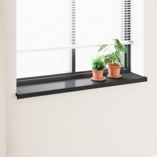 vidaXL Σαβανωτό Παραθύρου Μαύρο με ξύλινη υφή 160 x 35 x 4,5 εκ PVC