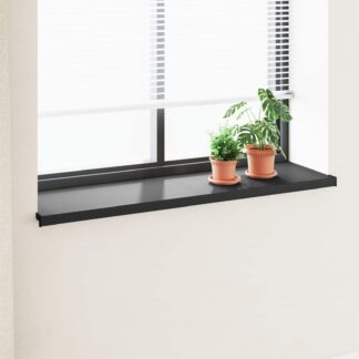 vidaXL Σαβανωτό Παραθύρου Μαύρο με ξύλινη υφή 140 x 40 x 4,5 εκ PVC
