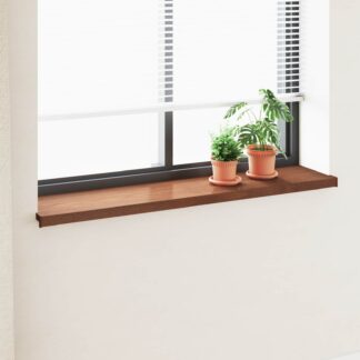 vidaXL Σαβανωτό Παραθύρου Καφέ ξύλο 140 x 35 x 4,5 εκ PVC