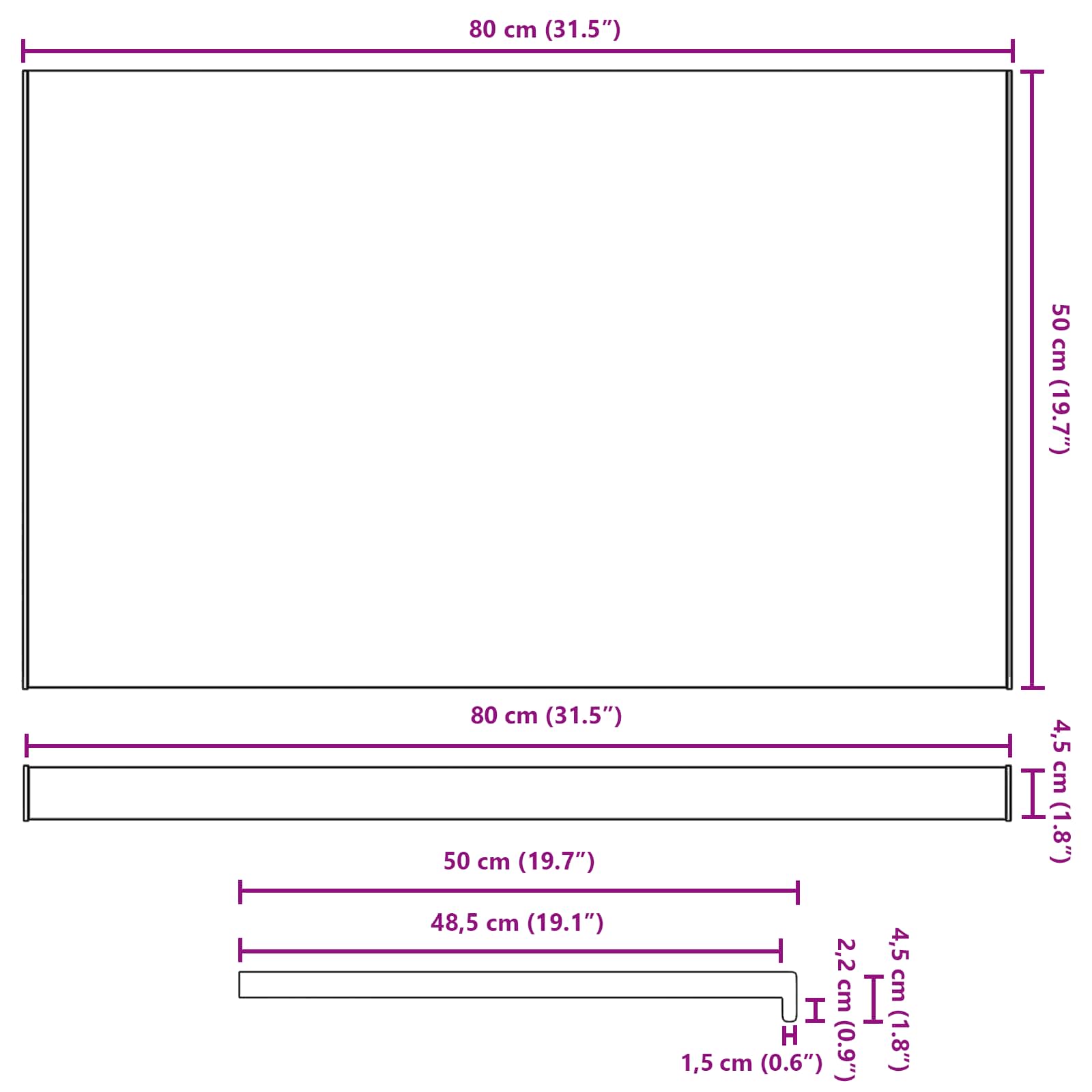 vidaXL Σαβανωτό Παραθύρου Καφέ ξύλο 80 x 50 x 4,5 εκ PVC - Image 13
