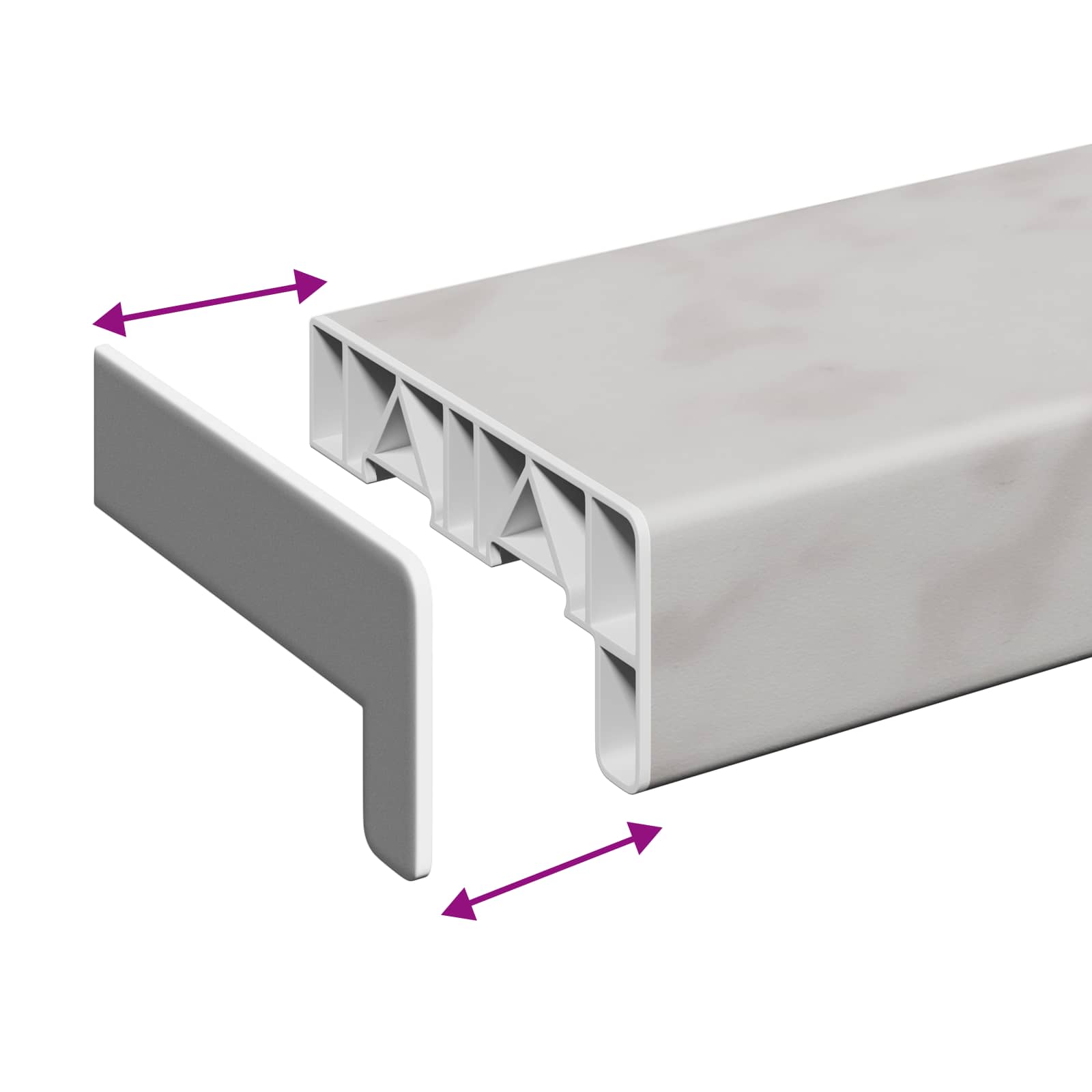 vidaXL Σαβανωτό Παραθύρου Υφή Μάρμαρου 160 x 15 x 4,5 εκ PVC - Image 8