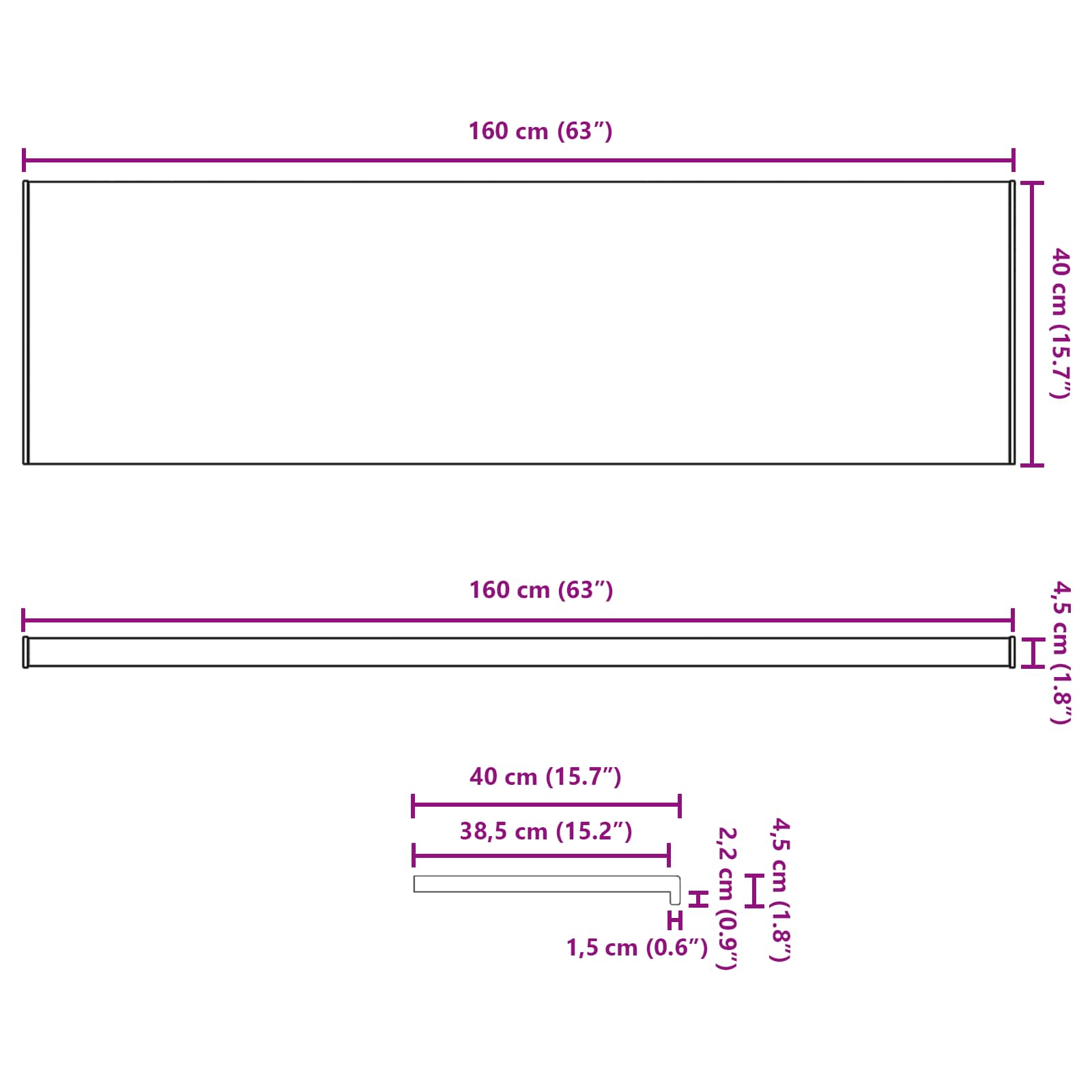 vidaXL Σαβανωτό Παραθύρου Υφή Μάρμαρου 160 x 40 x 4,5 εκ PVC - Image 13