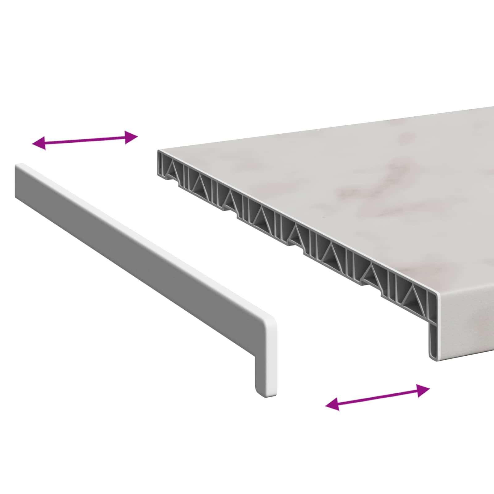 vidaXL Σαβανωτό Παραθύρου Υφή Μάρμαρου 80 x 45 x 4,5 εκ PVC - Image 8