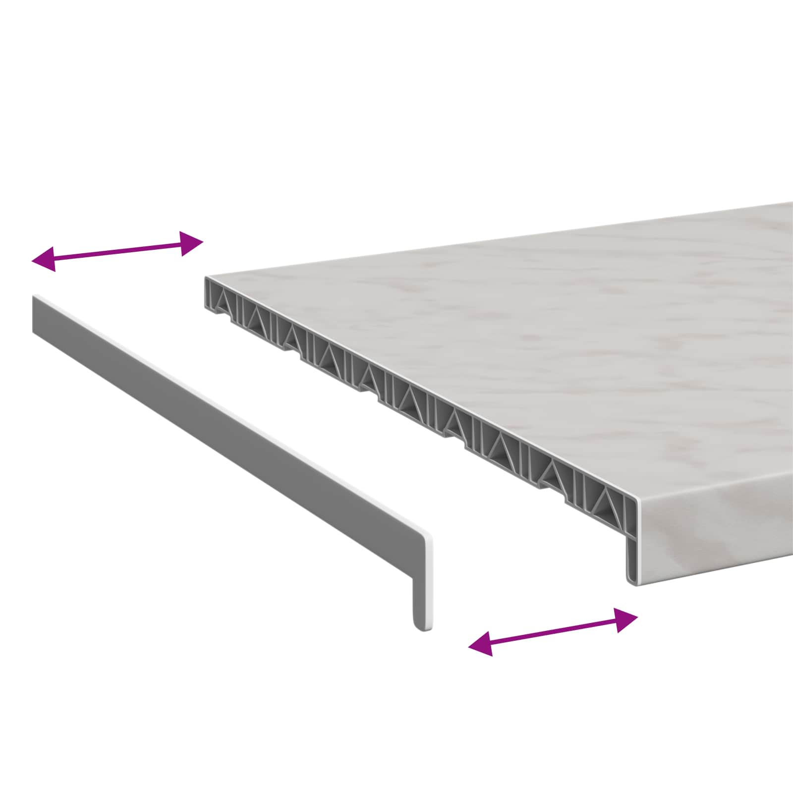 vidaXL Σαβανωτό Παραθύρου Υφή Μάρμαρου 160 x 50 x 4,5 εκ PVC - Image 8