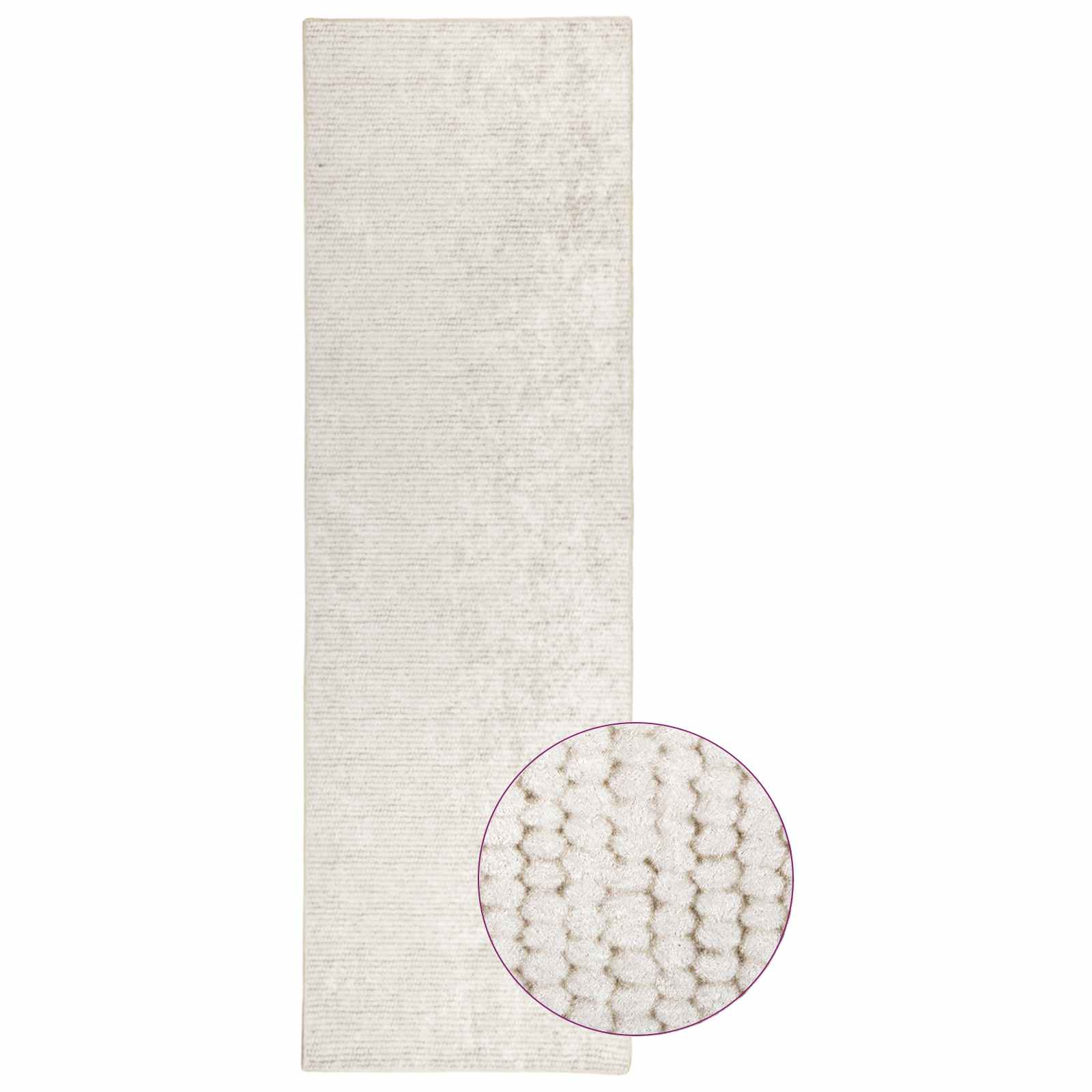 vidaXL Χαλί Κρεμ 80 x 400 cm 100% Πολυεστέρας 3 mm Πλένεται - Image 3