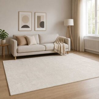 vidaXL Χαλί Κρεμ 120 x 180 cm 100% Πολυεστέρας 3 mm Πλένεται