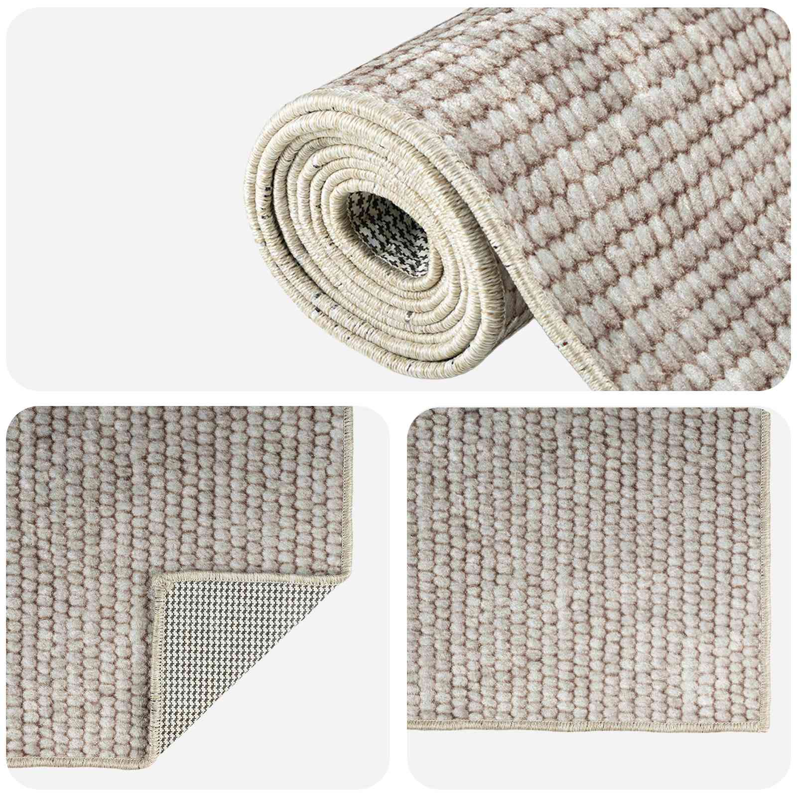 vidaXL Χαλί Μπεζ 190 x 300 cm 100% Πολυεστέρας 3 mm Πλένεται - Image 4