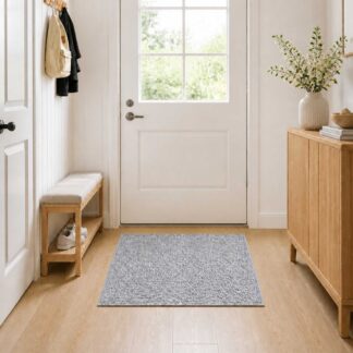 vidaXL Χαλί Γκρι 100 x 100 cm 100% Πολυεστέρας 3 mm Πλένεται