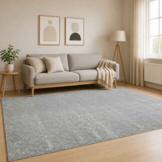 vidaXL Χαλί Γκρι 160 x 230 cm 100% Πολυεστέρας 3 mm Πλένεται