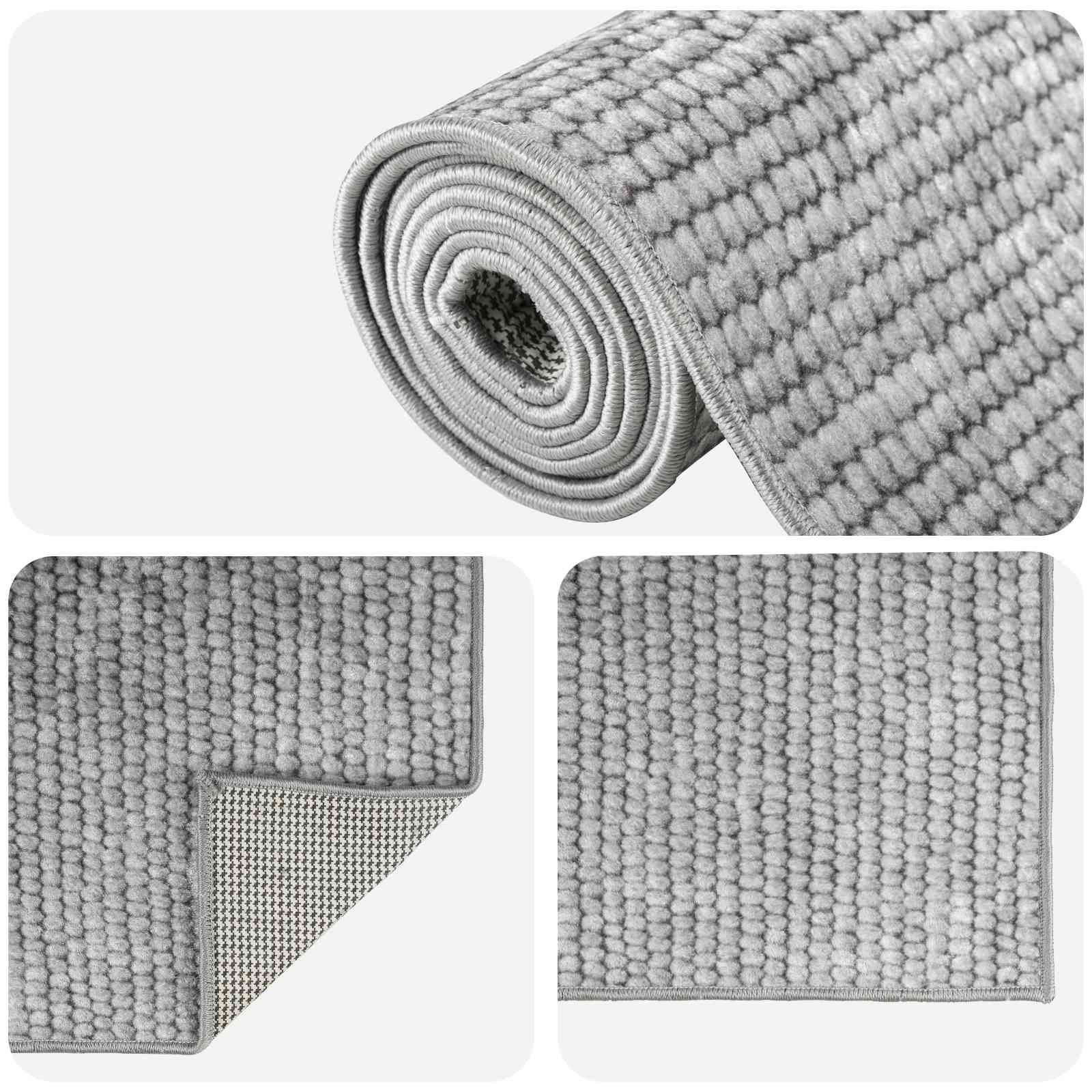 vidaXL Χαλί Γκρι 160 x 230 cm 100% Πολυεστέρας 3 mm Πλένεται - Image 4