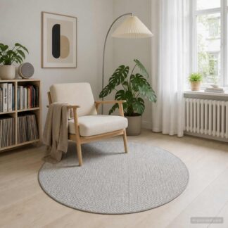 vidaXL Χαλί Γκρι Ø 120 cm 100% Πολυεστέρας 3 mm Πλένεται