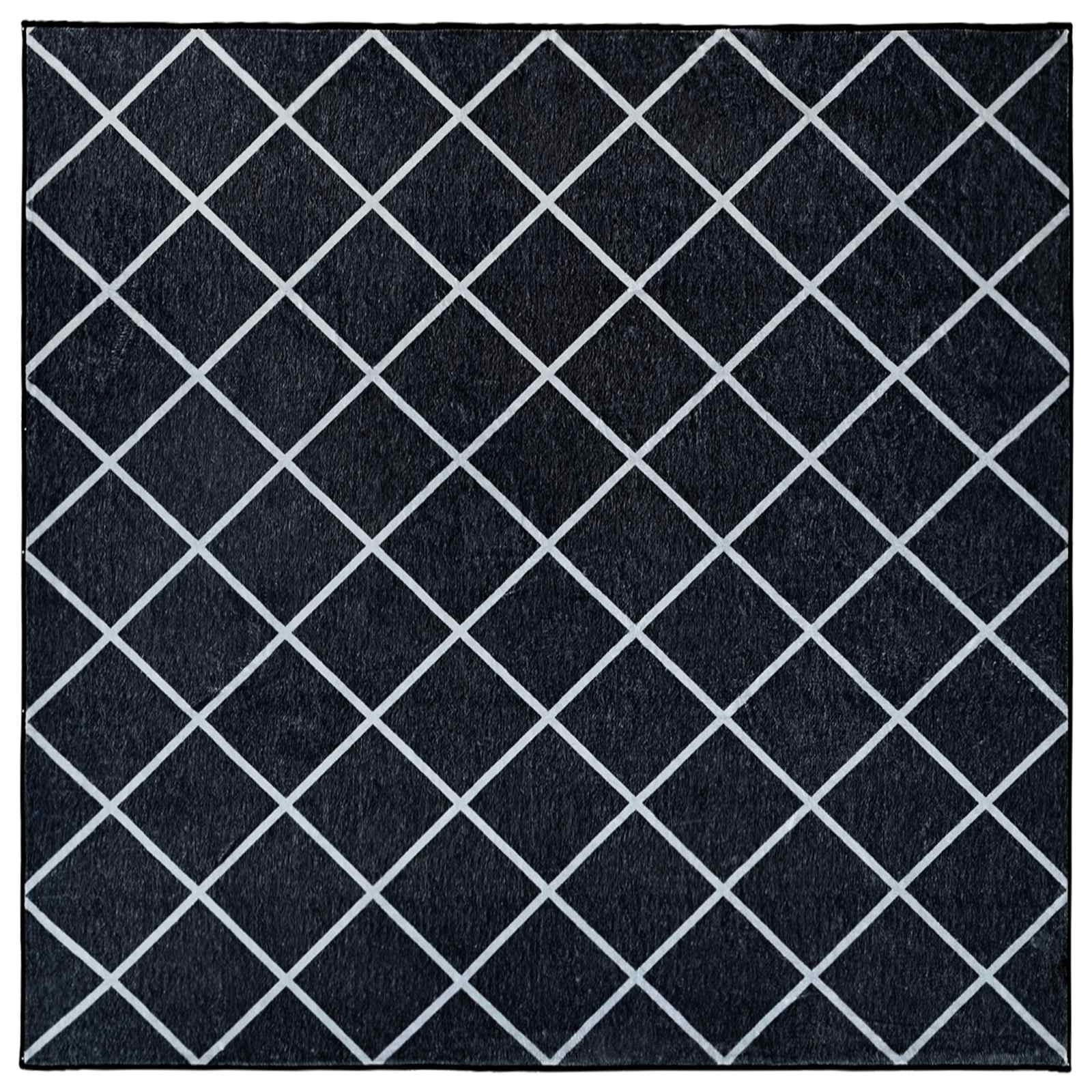 vidaXL Χαλί ORIZ Μαύρο διαμαντένιο σχέδιο 240 x 240 cm - Image 2