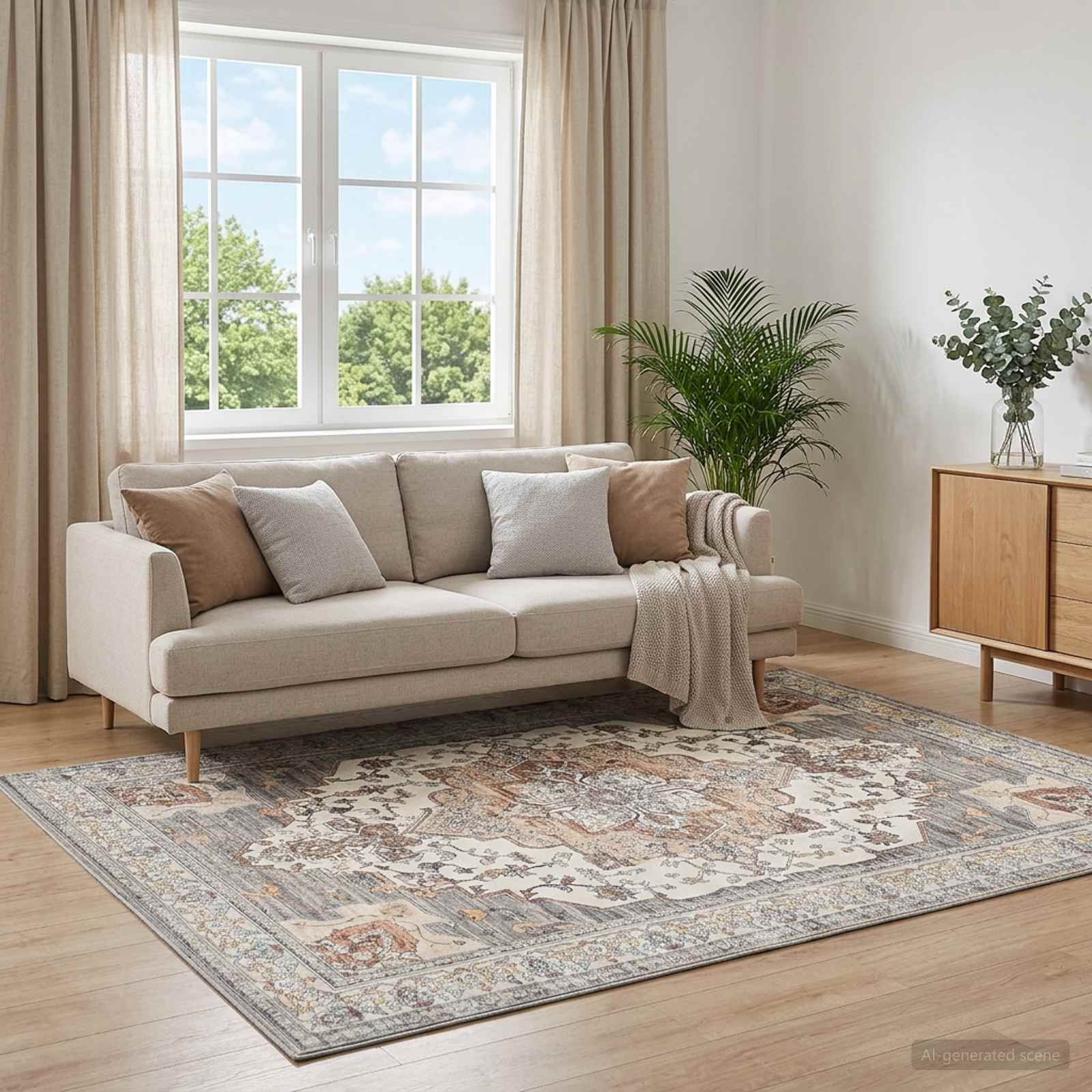 vidaXL Χαλί ORIZ Καφέ 160 x 160 cm 100% Πολυεστέρας