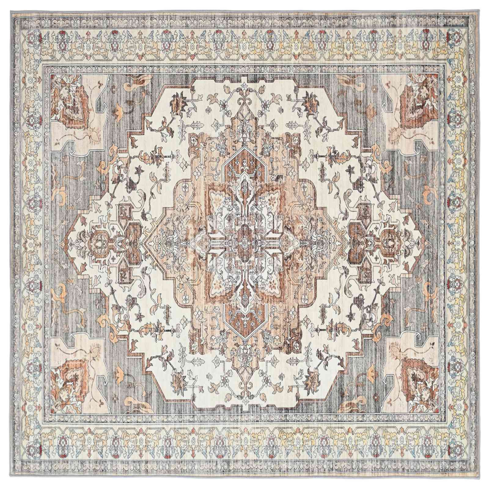 vidaXL Χαλί ORIZ Καφέ 160 x 160 cm 100% Πολυεστέρας - Image 2