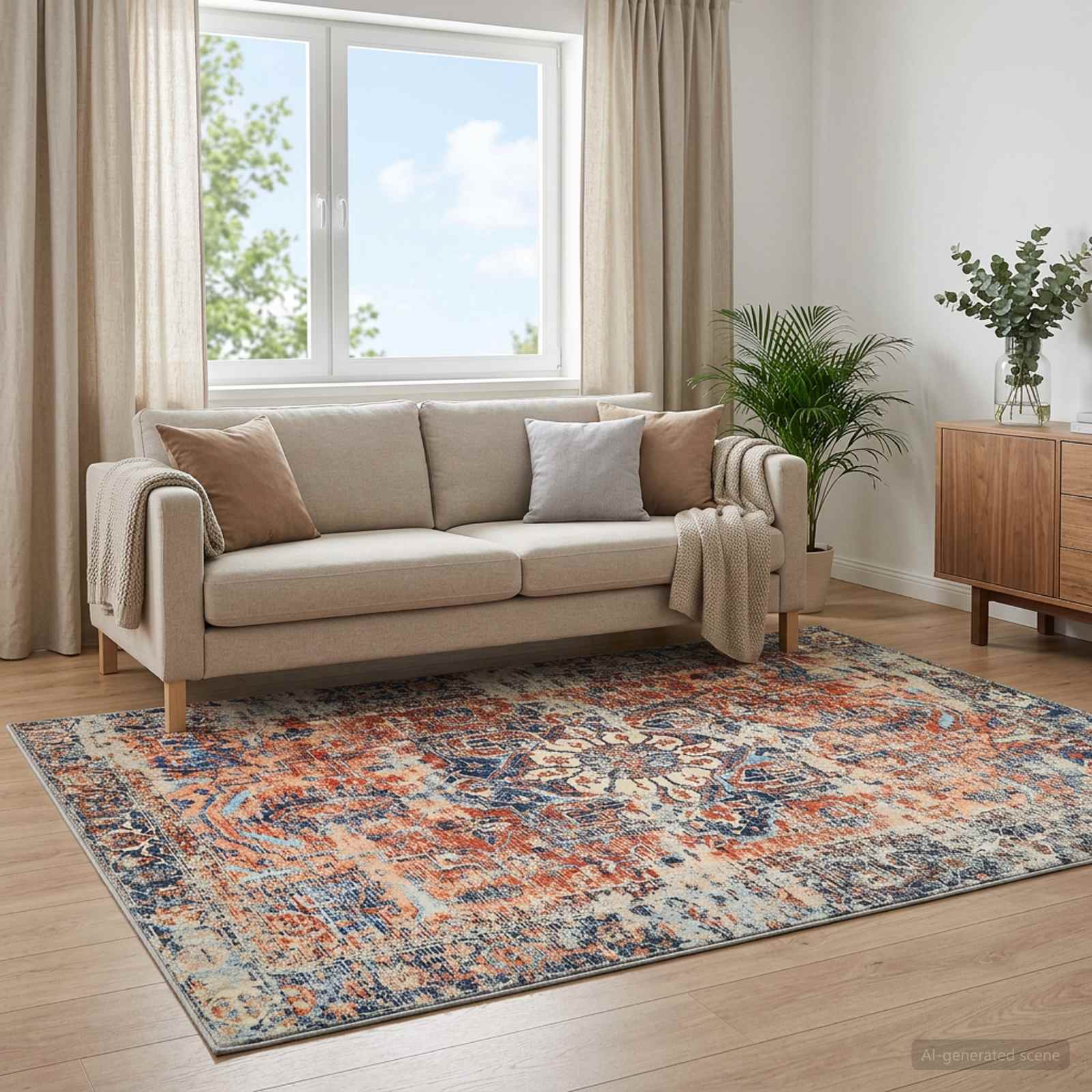vidaXL Χαλί ORIZ Πορτοκαλί 140 x 200 cm 100% Πολυεστέρας