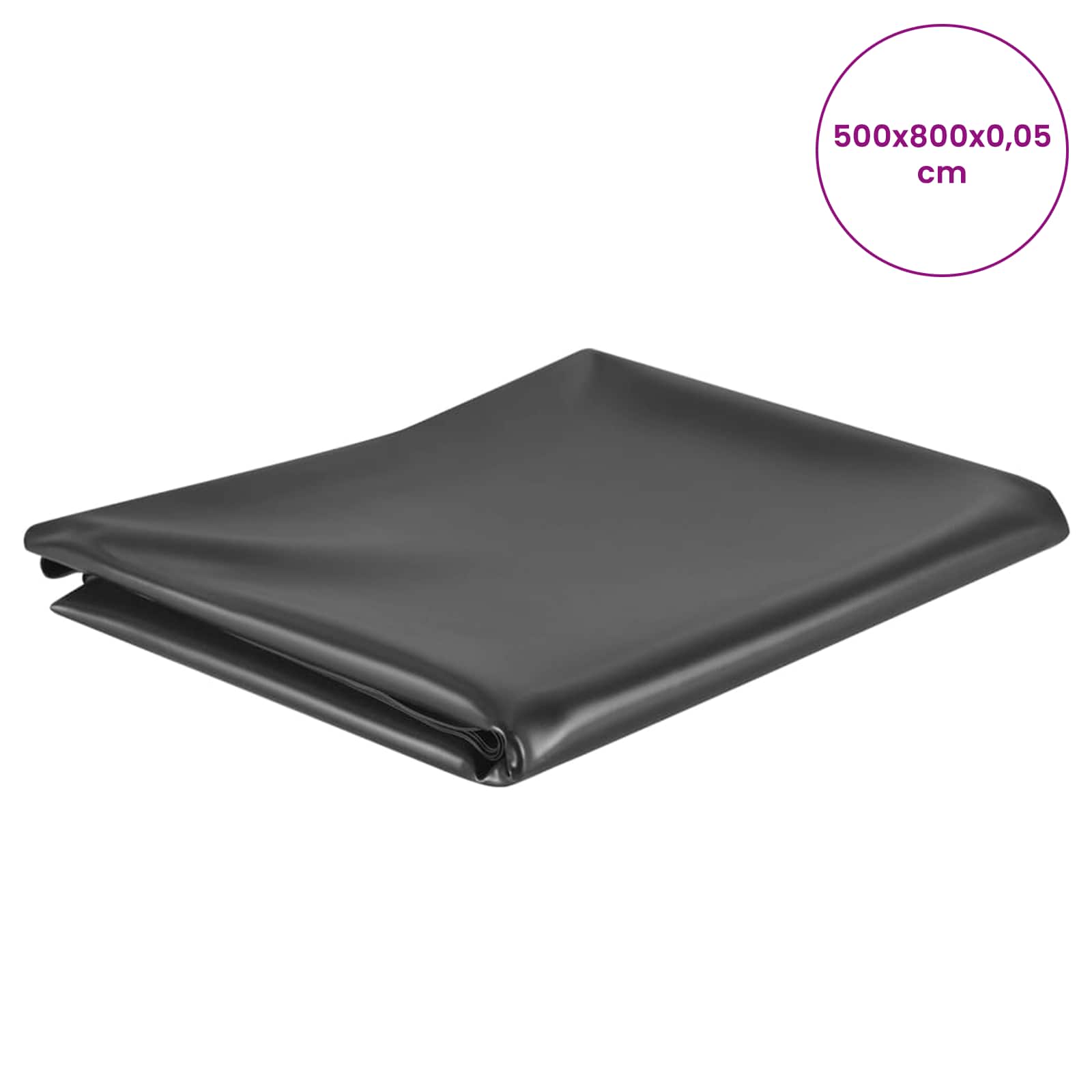vidaXL Γραμμή Λίμνης 5 x 8 m PVC 0,5 χιλ Μαύρο - Image 5